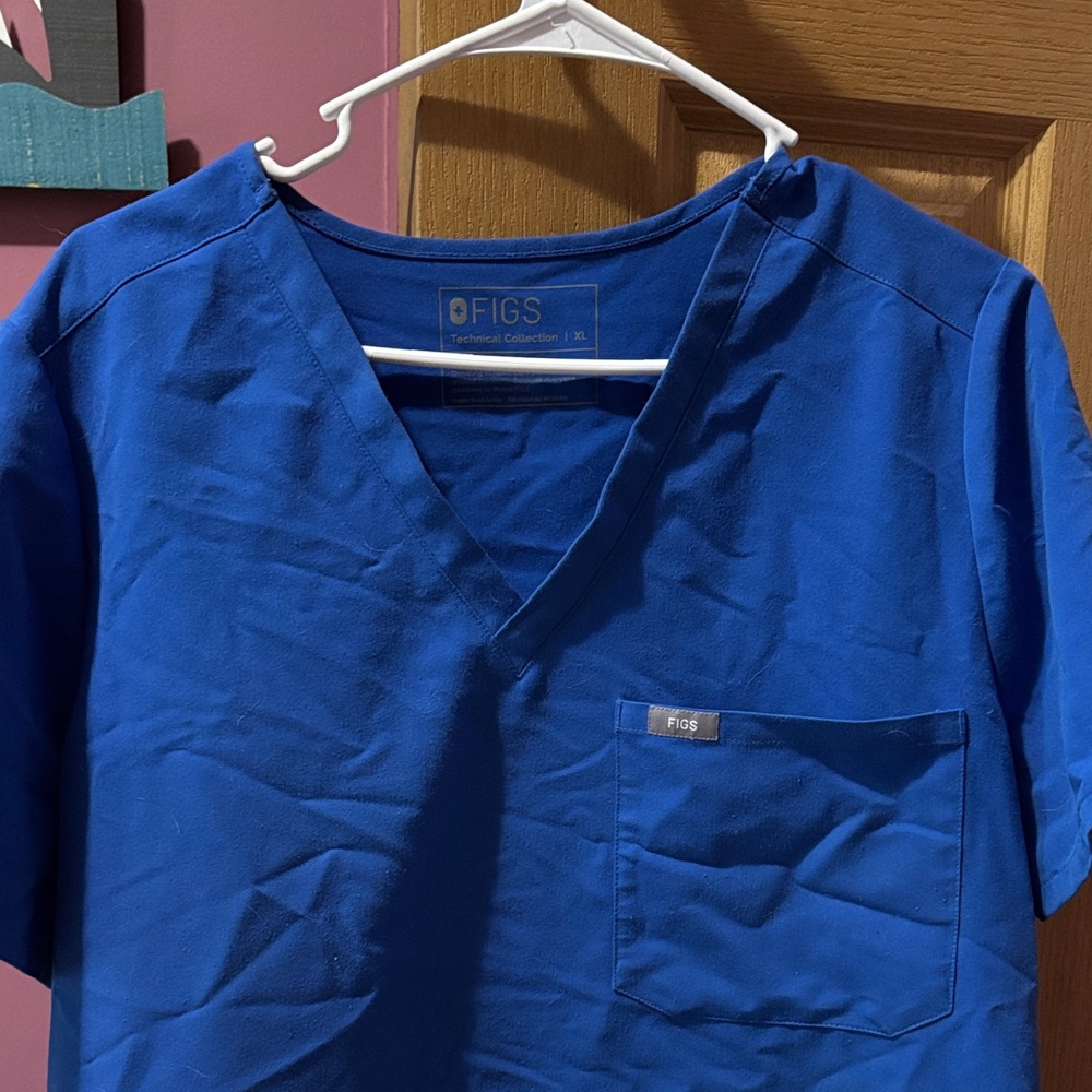 Figs Royal Blue Catarina One-Pocket Scrub Top
